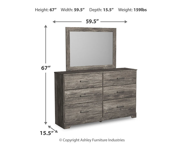 Ralinksi King Panel Bed with Mirrored Dresser Signature Design by Ashley®